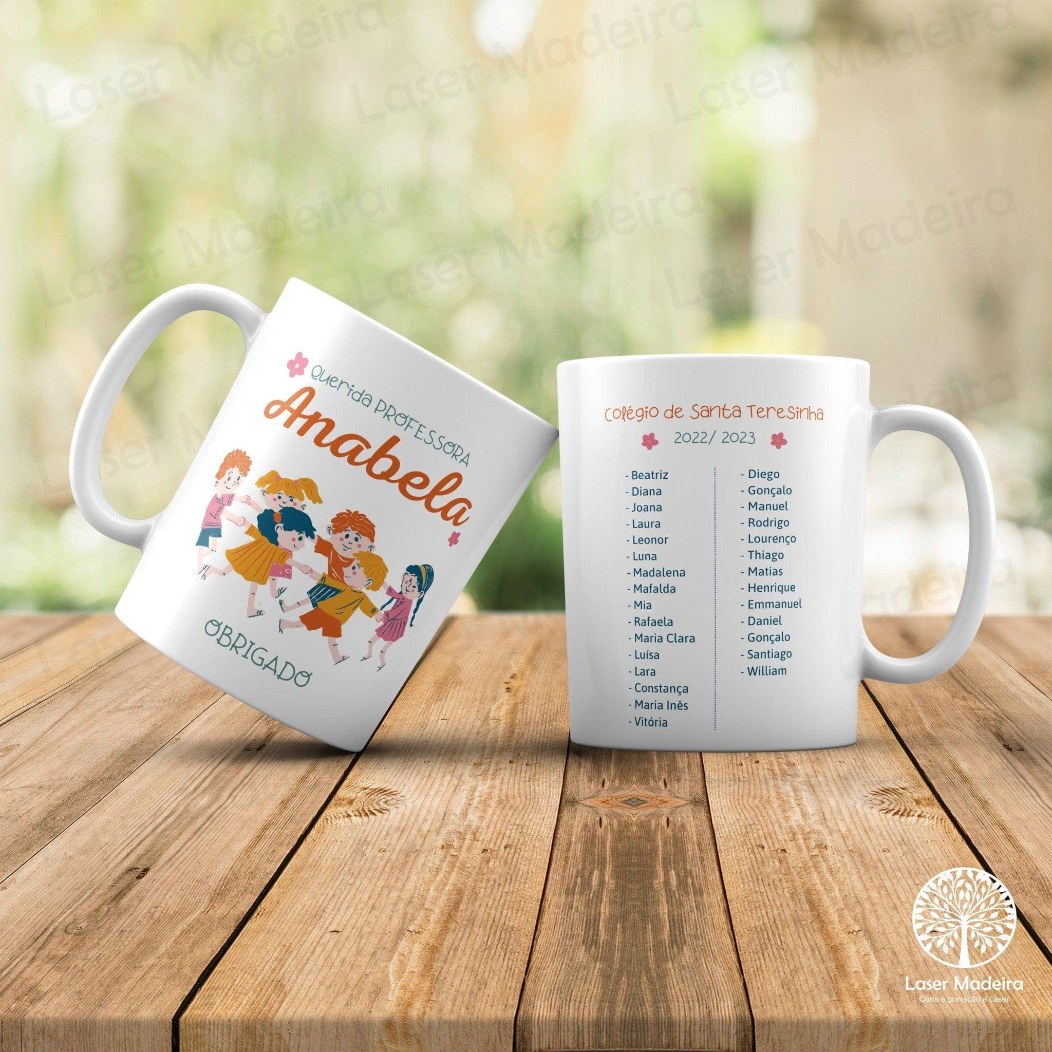 Caneca Personalizada Escolar - Crianças - Laser Madeira