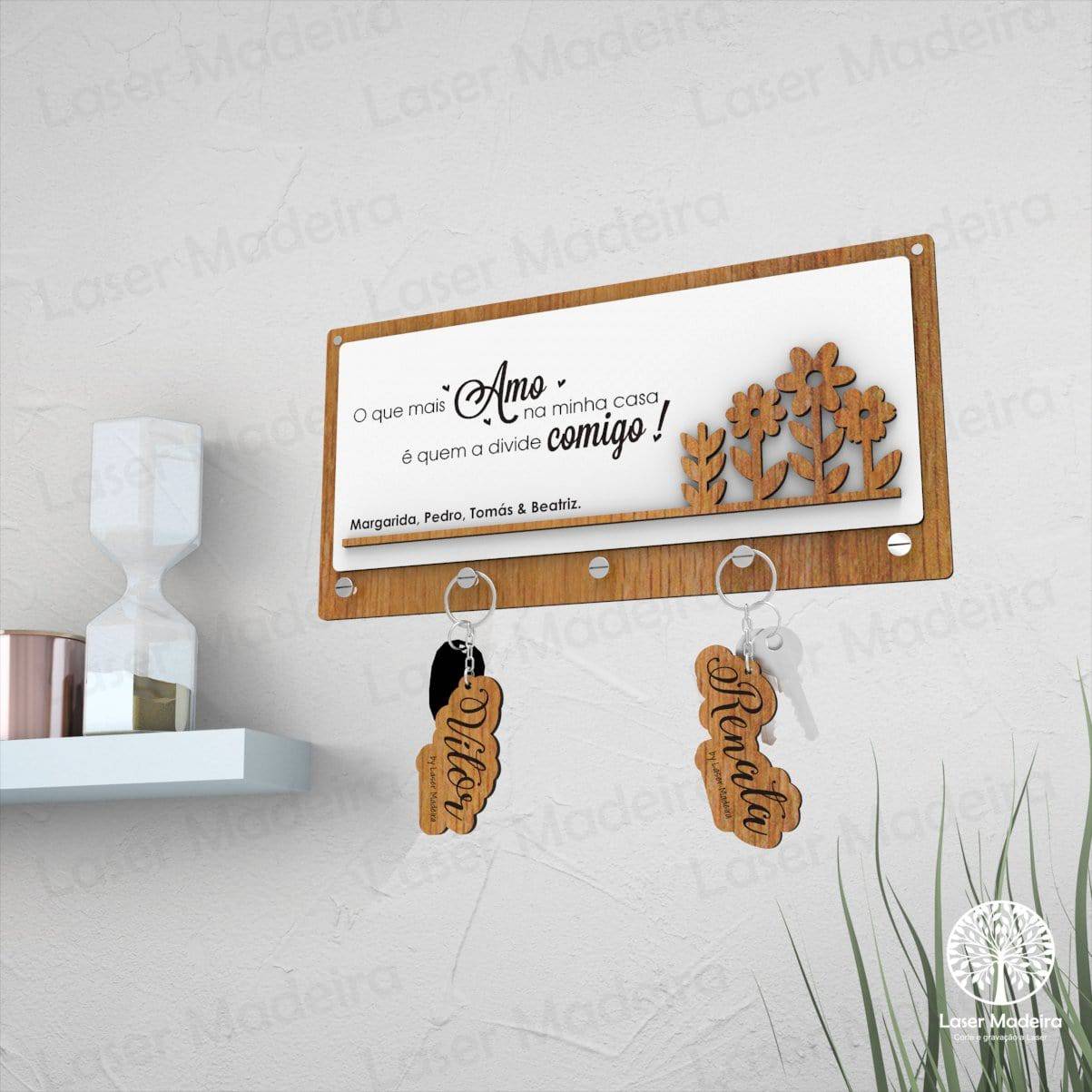 Placa Porta - Chaves - Modelo 1 - Laser Madeira