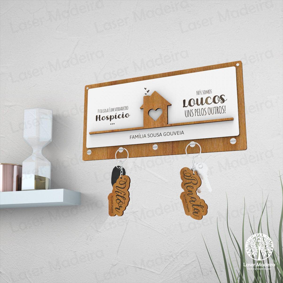 Placa Porta - Chaves - Modelo 16 - Laser Madeira