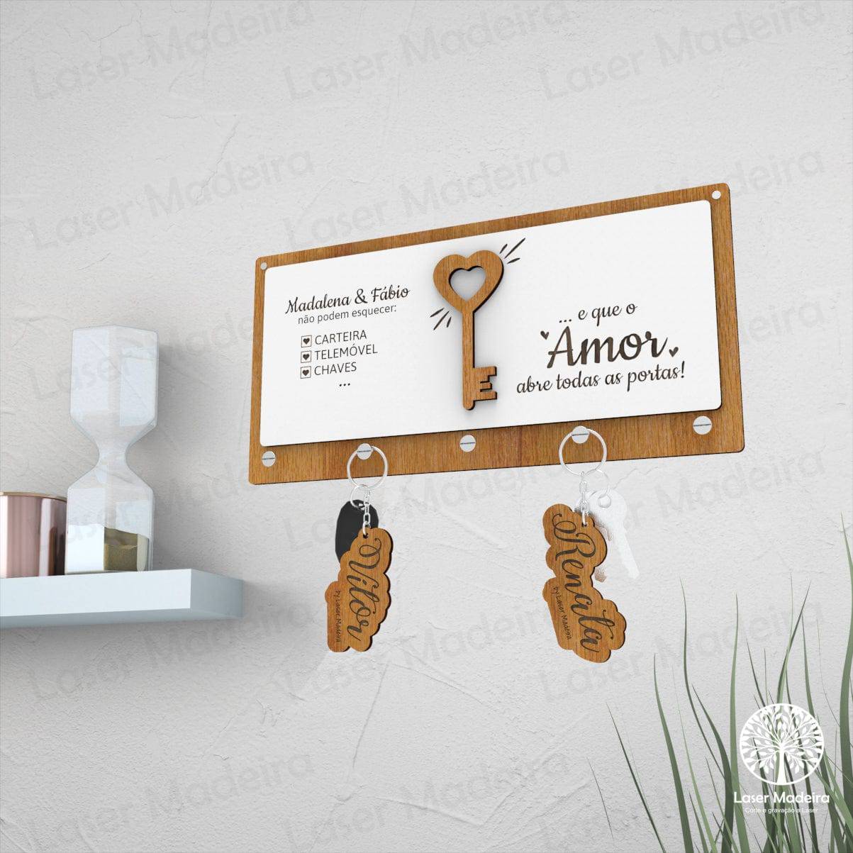 Placa Porta - Chaves - Modelo 17 - Laser Madeira