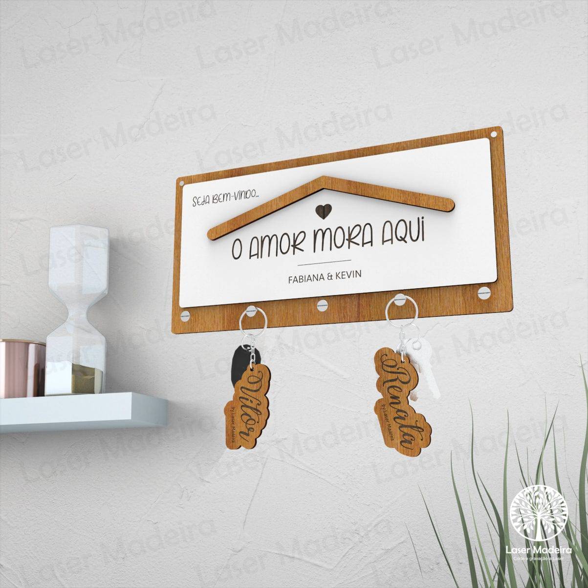 Placa Porta - Chaves - Modelo 18 - Laser Madeira