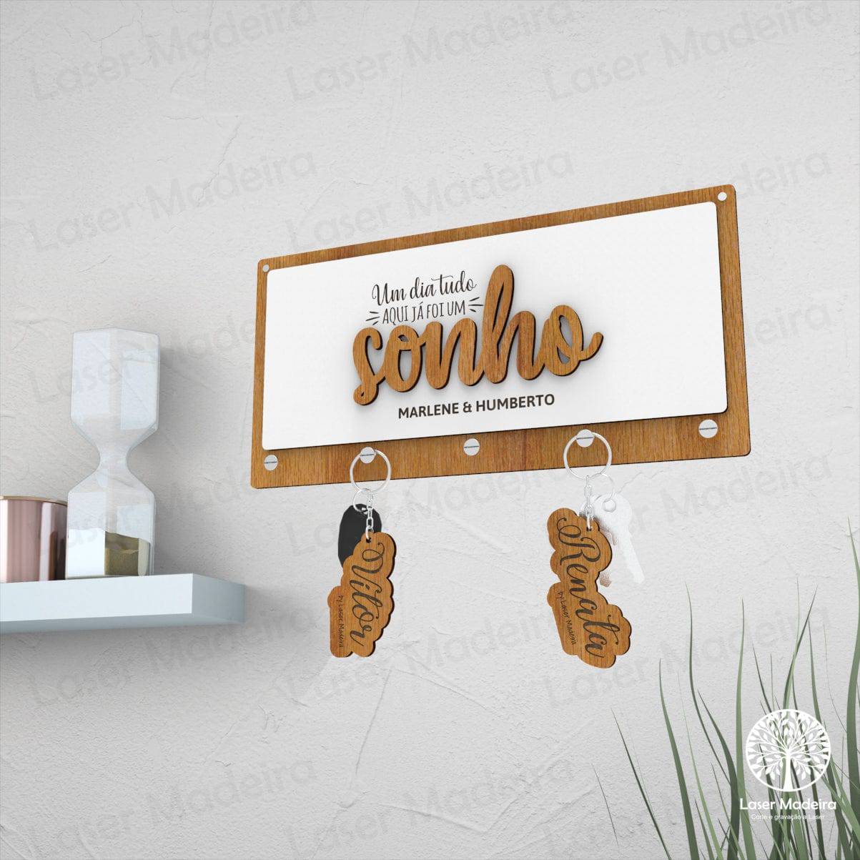 Placa Porta - Chaves - Modelo 20 - Laser Madeira