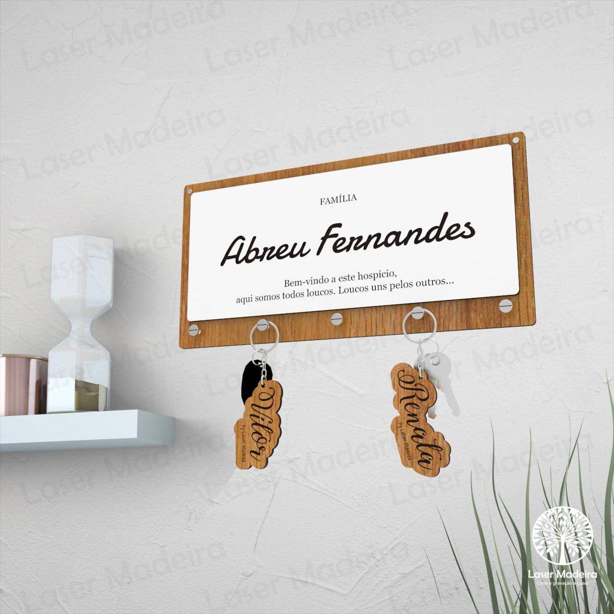 Placa Porta - Chaves - Modelo 3 - Laser Madeira