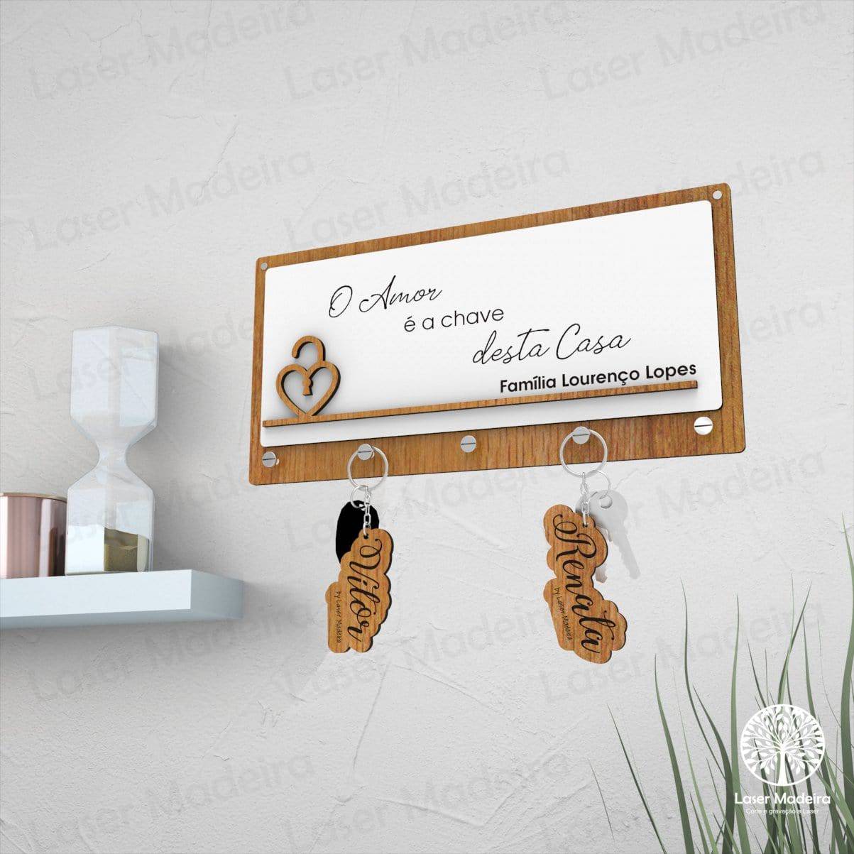 Placa Porta - Chaves - Modelo 4 - Laser Madeira