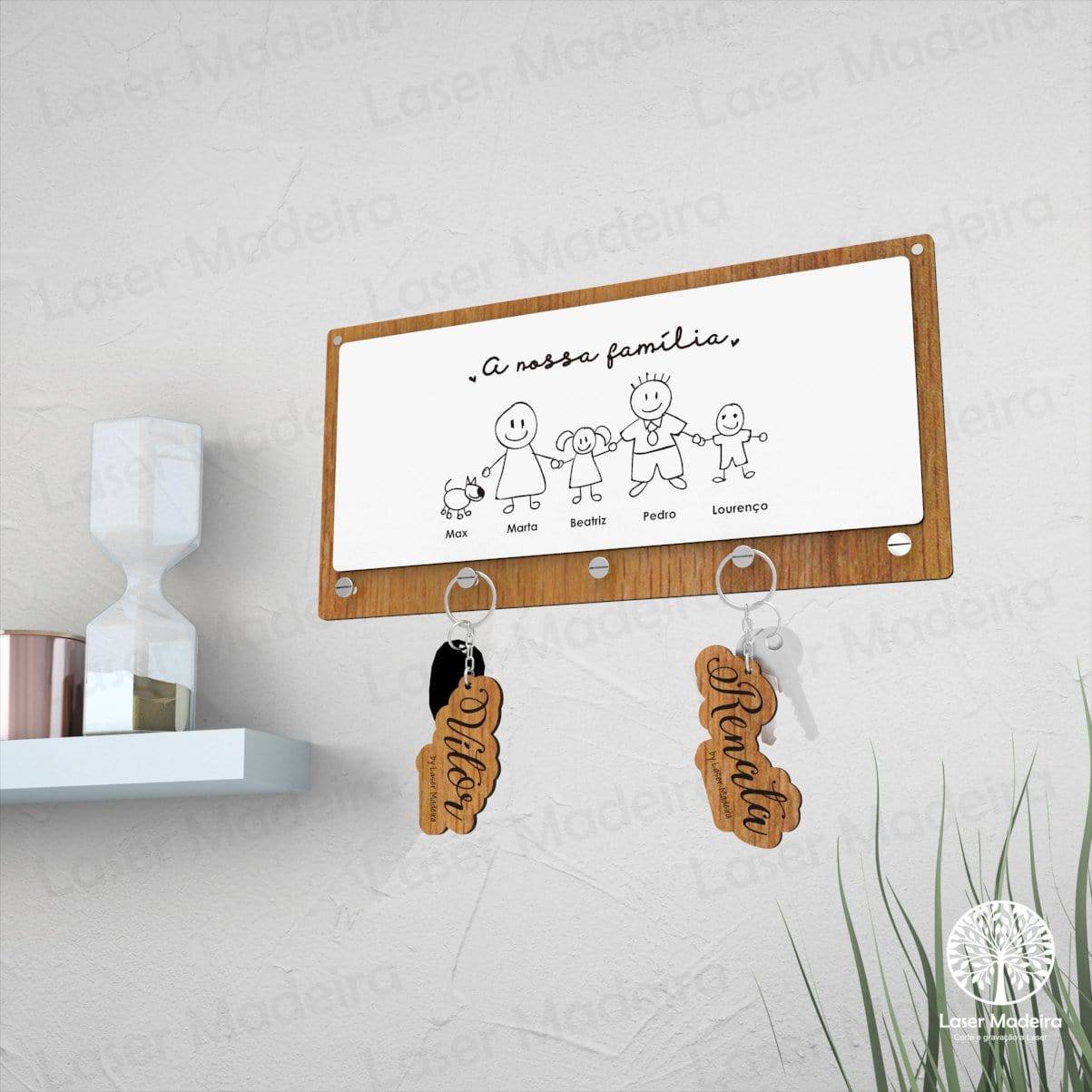 Placa Porta - Chaves - Modelo 6 - Laser Madeira