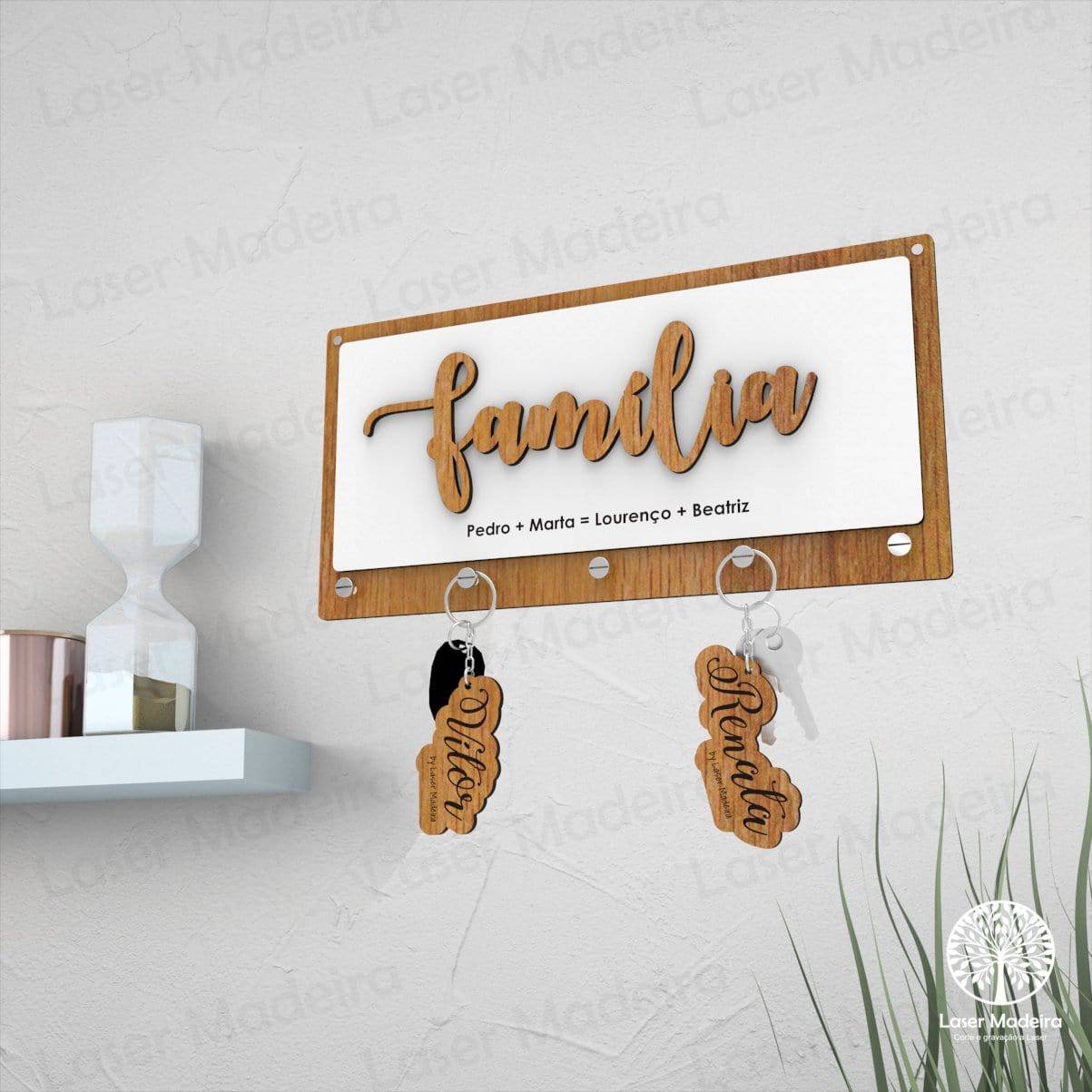 Placa Porta - Chaves - Modelo 8 - Laser Madeira