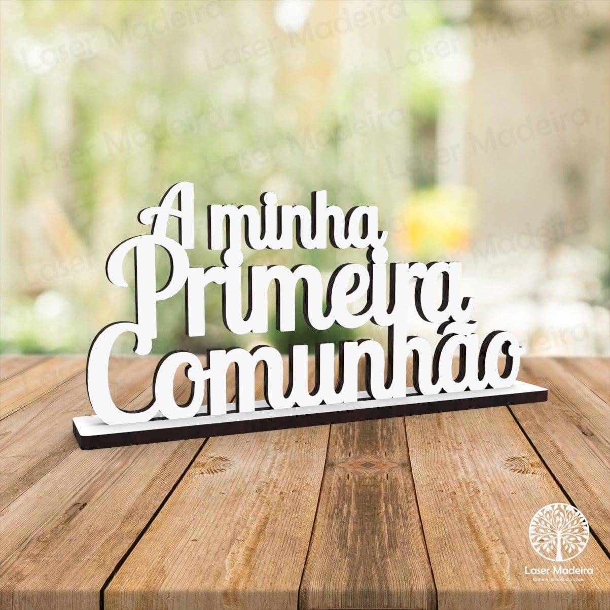 Placa Primeira Comunhão - 25cm ou 34cm - Laser Madeira