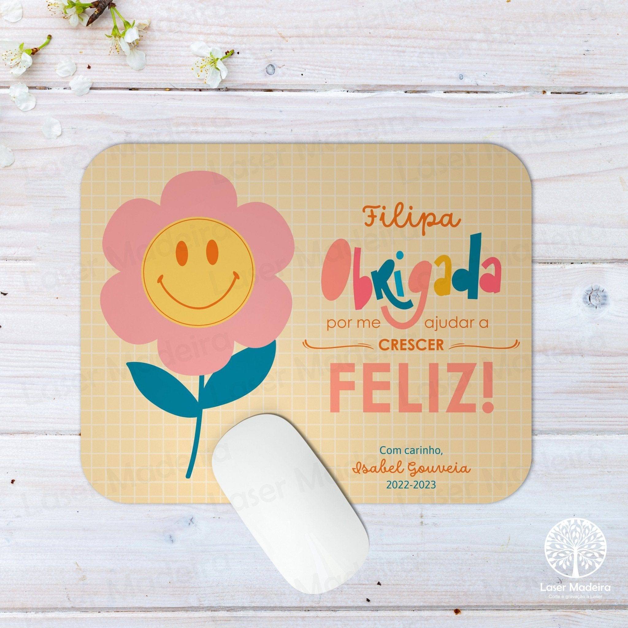 Tapete de Rato (Mousepad) - Flor - Laser Madeira